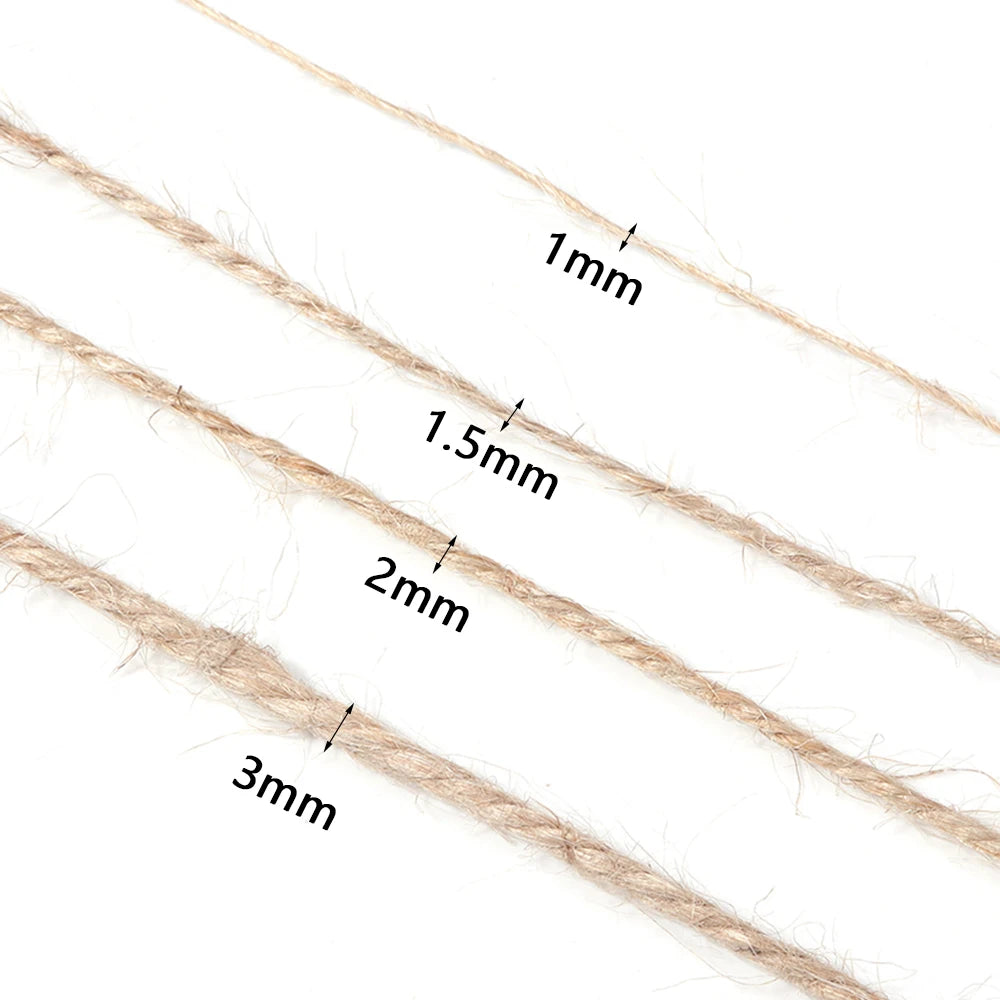 100Meters Natural Jute Rope String Ribbon Crafts DIY Vintage Jute Cord Twine Thread Sewing Gift Party Wedding Home Decoration | 2