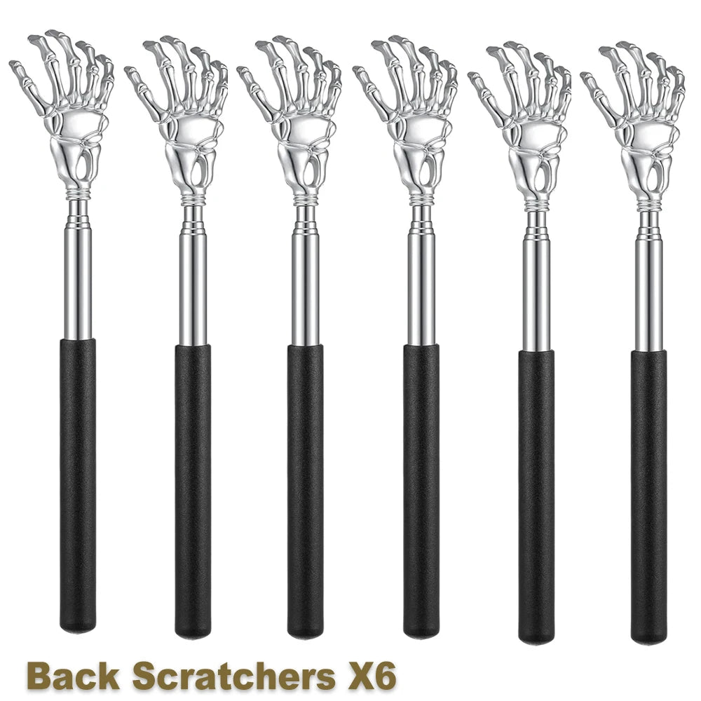 Portable Extendable Back Scratcher Stainless Steel Telescoping Back Scratcher for Both Human and Pets Extendable Back Massager | Color:BLACK X6