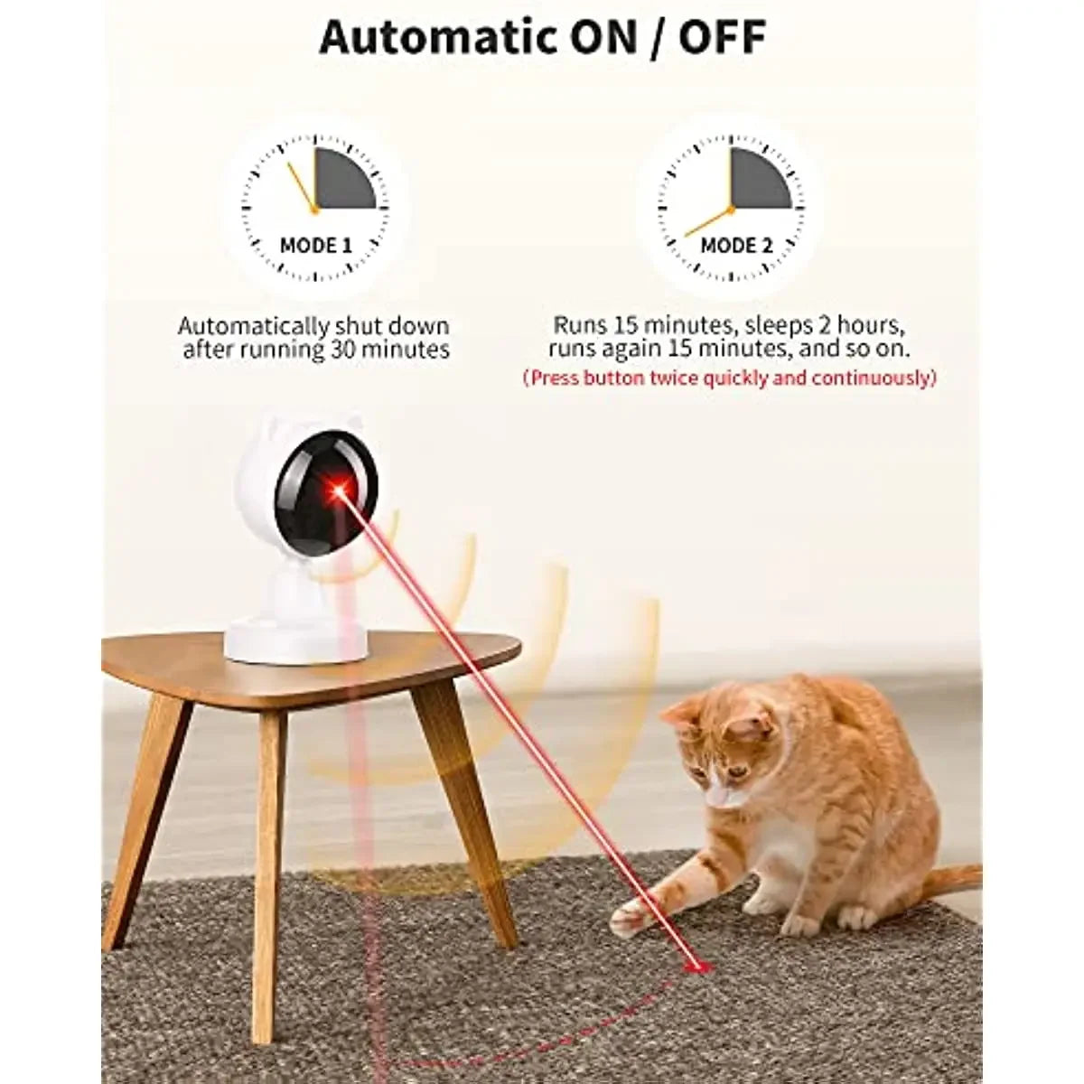 ATUBAN Automatic Laser Cat Toys,USB Rechargeable,Interactive Cat Toy for Indoor Cats Kitty Kittens Dog,Multifunctional Cat Toy | 2