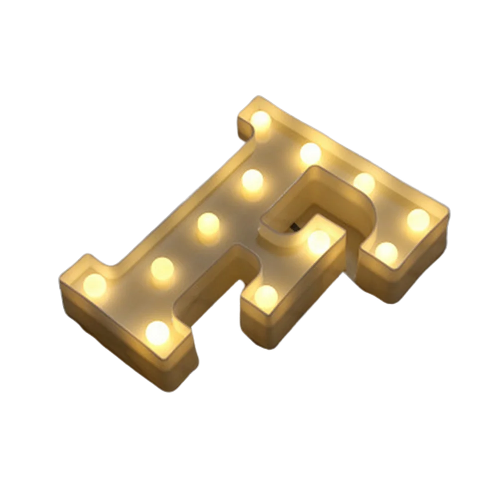 Luminous Number Lamp Alphabet Letter LED Lights Birthday Valentine's Day Wedding Party Decor 0-9 Digital A-Z Letters Night Light | Color:F