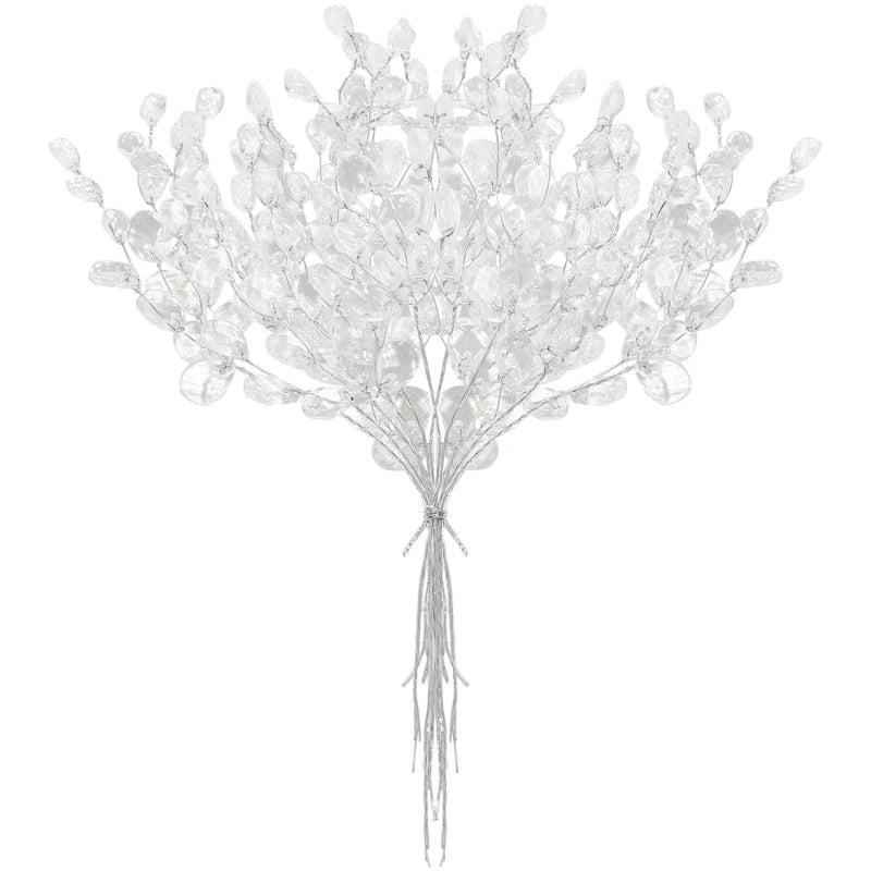 Artificial Flower Acrylic Water Droplet Handmade Valentine's Day Room Decor Wedding Bridal Bouquet Wreath Hairpin DIY Gift Candy | Color:Beige