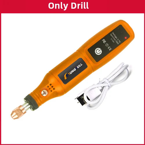 DIY Mini Rotary Tool USB Engraving Tool Dremel Tool Mini Grinder Machine Mini Wireless Drill Rechargeable Polishing Machine | Color:Only Drill
