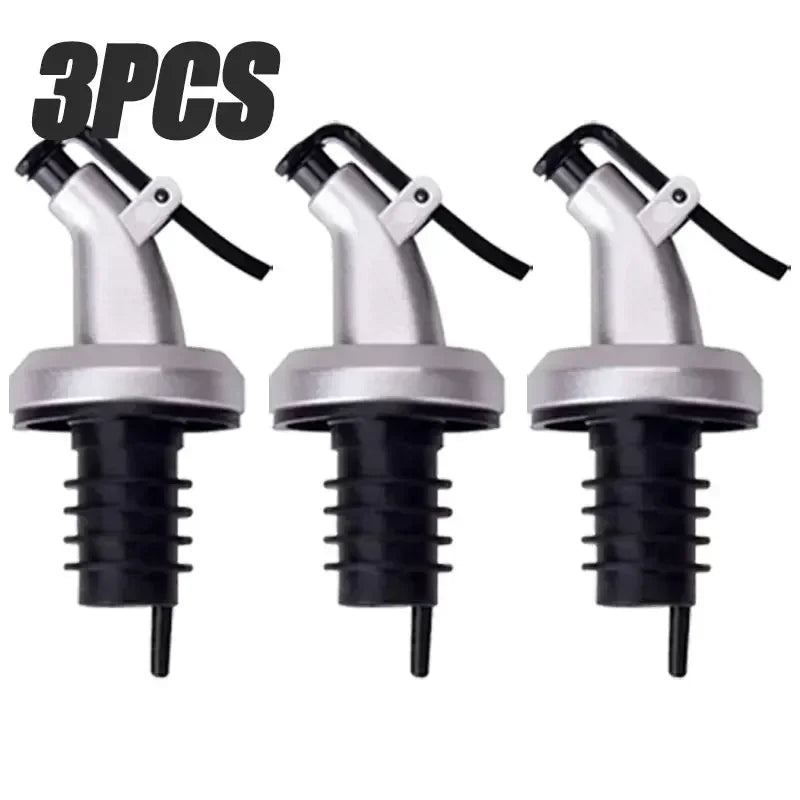 1-5PCS Oil Bottle Stopper Lock Plug Seal Leak-proof Nozzle Sprayer Oil Bottle Stopper Cap Liquor Dispenser Wine Pourer Gadgets | Color:3PCS