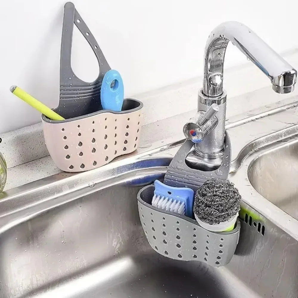 Adjustable Sink Drainer Kitchen Storage Basket Sponge Pool Hanging Bag Supplies Kitchen Accessories Organizer Household Items | 4