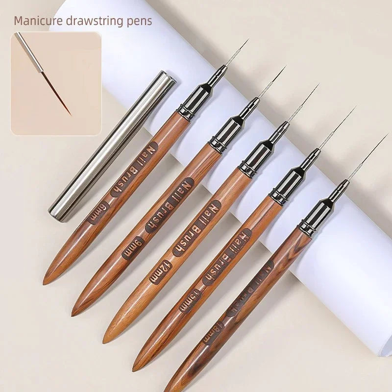 Nail Brush Wood Handle Gel Nail Art Liner DIY Painting Brush Drawing Lines Stripe Flower Painting Pen UV Gel Manicure Salon Tool | 1
