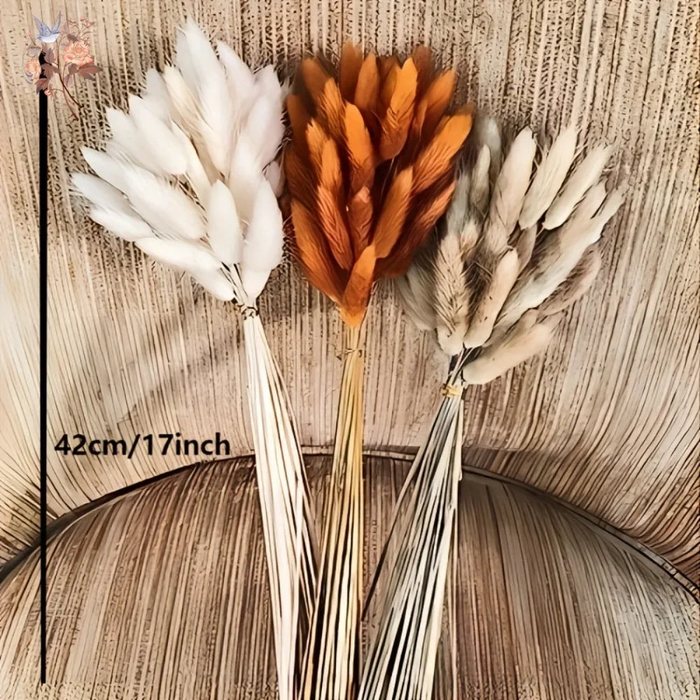 90pcs Boho Autumn Dried Flower Set 3 Colors Mix Colorful Artificial Natural Bunny Tails Grass Bouquets Interior Home Decoration | 1