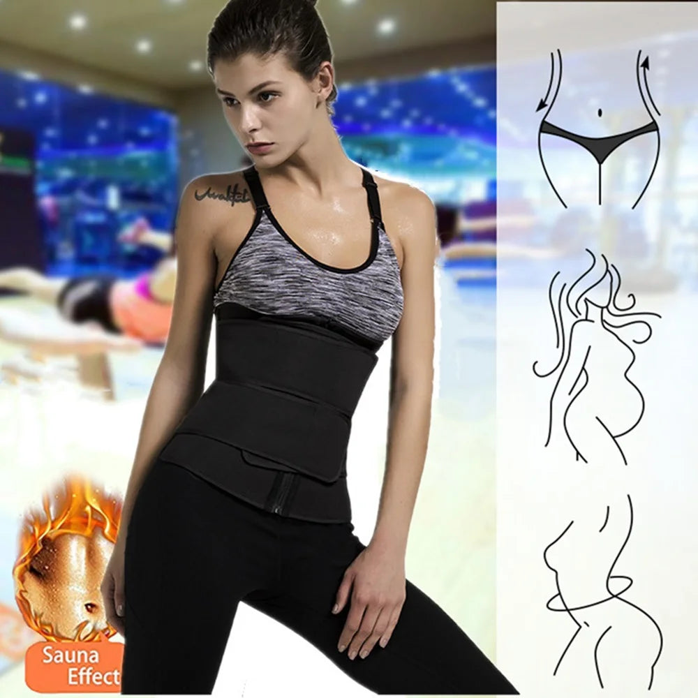 1pc Waist Trainer Slimming Body Shaper Fitness Belt Weight Loss Fat Burning Sport Girdle Sweat Trimmer Workout Cincher Shapewear | 1