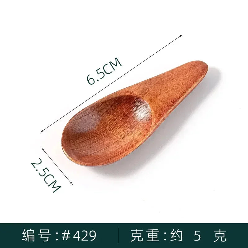 Mini Natural Wooden Cooking Tools Scoop Tea Honey Coffee Condiment Salt Sugar Spoon Household Kitchen Gadgets Spoons | Color:LQ