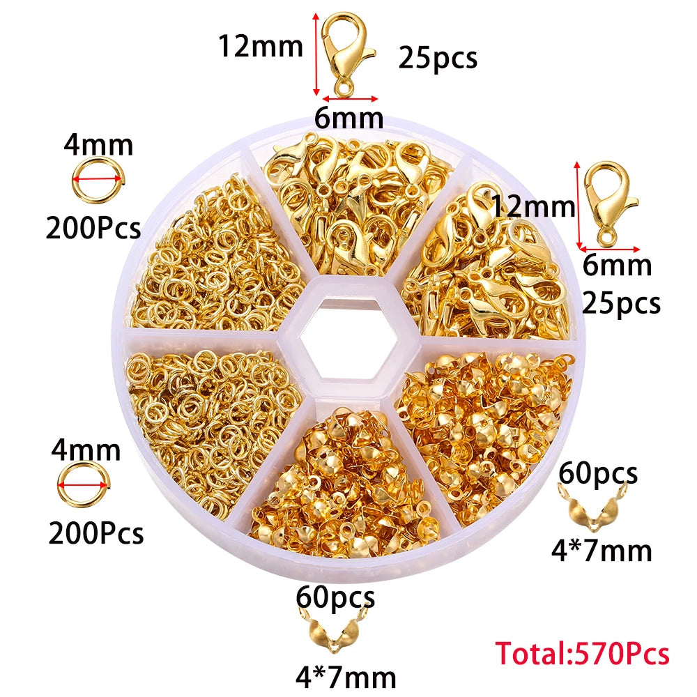 Alloy Accessories Jewelry Findings Set Repair Tools Lobster Clasp Open Jump Rings Earring Hooks for DIY Jewelry Making Supplies | 5