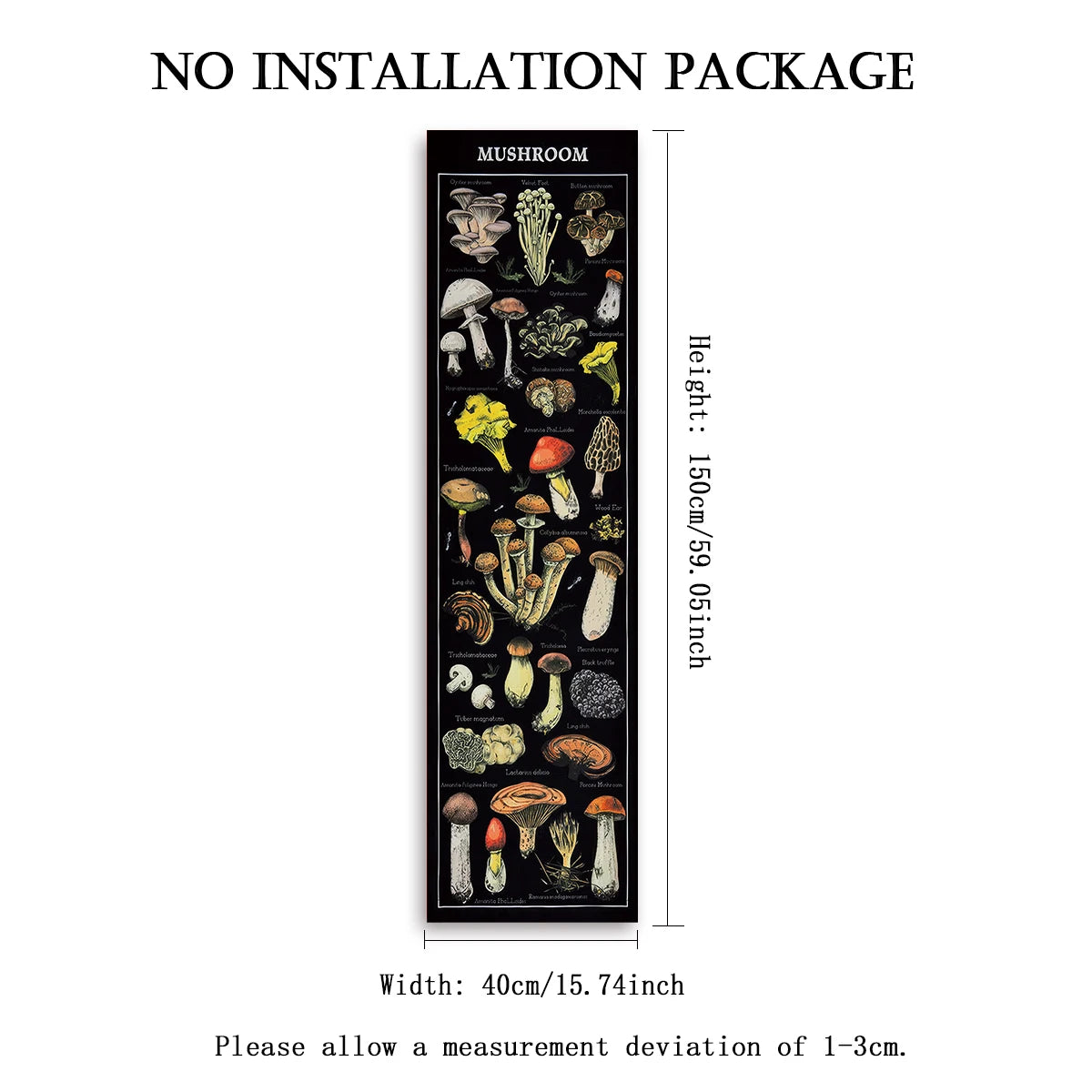 Floral & Plants Chart Vertical Tapestry Mushrooms Wall Hanging Reference llustrative Botanical Art Tapestry Flowers Home Decor | Color:GHYX(251)