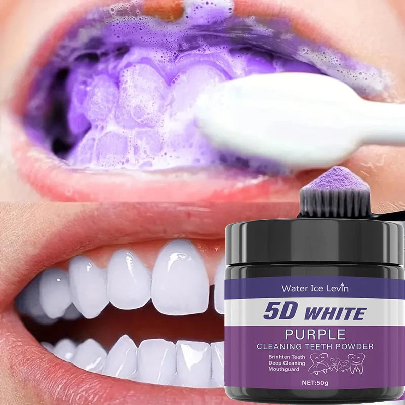 Purple Tooth Cleaning Powder - Sulfate-Free, Deep Cleaning and Polishing, Whitens Teeth in 5 Days, Portable for Daily Use and Travel | 0