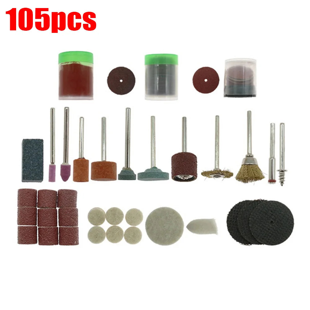 40~217Pcs Power Tools Rotary Tool Accessory Set Fits Dremel Drill Grinding Polishing Accessories Mini Saw Blade Abrasive Tool | Color:105Pcs   Bag