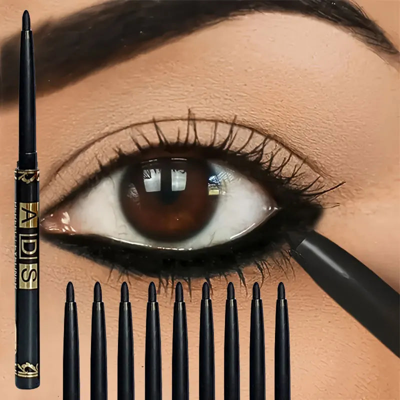 3PCS/9PCS Long-Lasting Waterproof Black Eyeliner Pencil -Smudge-Proof Sweat-Resistant for Bold Eye Makeup, ldeal Gift | Color:9PCS