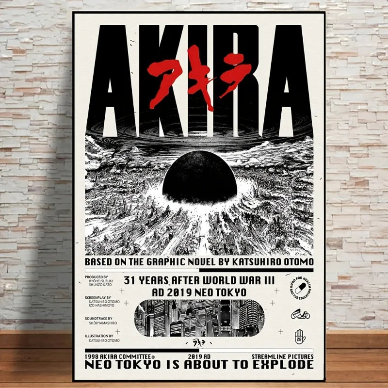 Japanese Cartoon Anime Akira Poster Wall Art Prints Canvas Painting Wall Bedroom Living Room Home Decor | 0