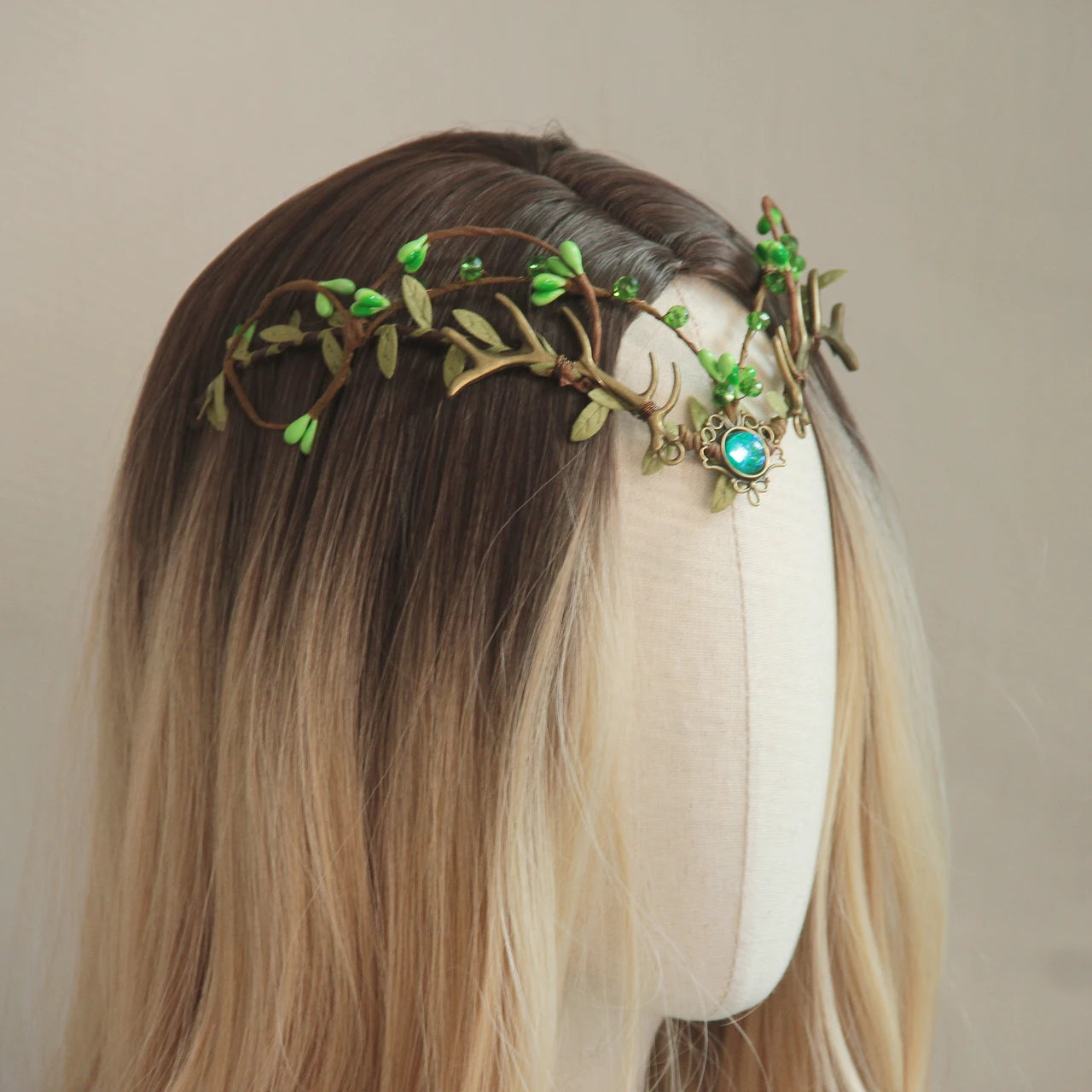 Elf Crown  Minimalist Woodland Tiara Deer Antlers Elven Headpiece Festival Boho Wedding Bride Fairy Costume Circlet Renaissance | Color:ELF-62