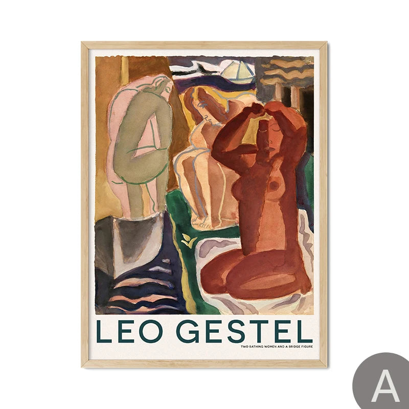 Abstract Thistles Marbled Garden Revival Stallion Terracotta Line Decor Painting Canvas Wall Art Print Poster Picture LivingRoom | Color:A