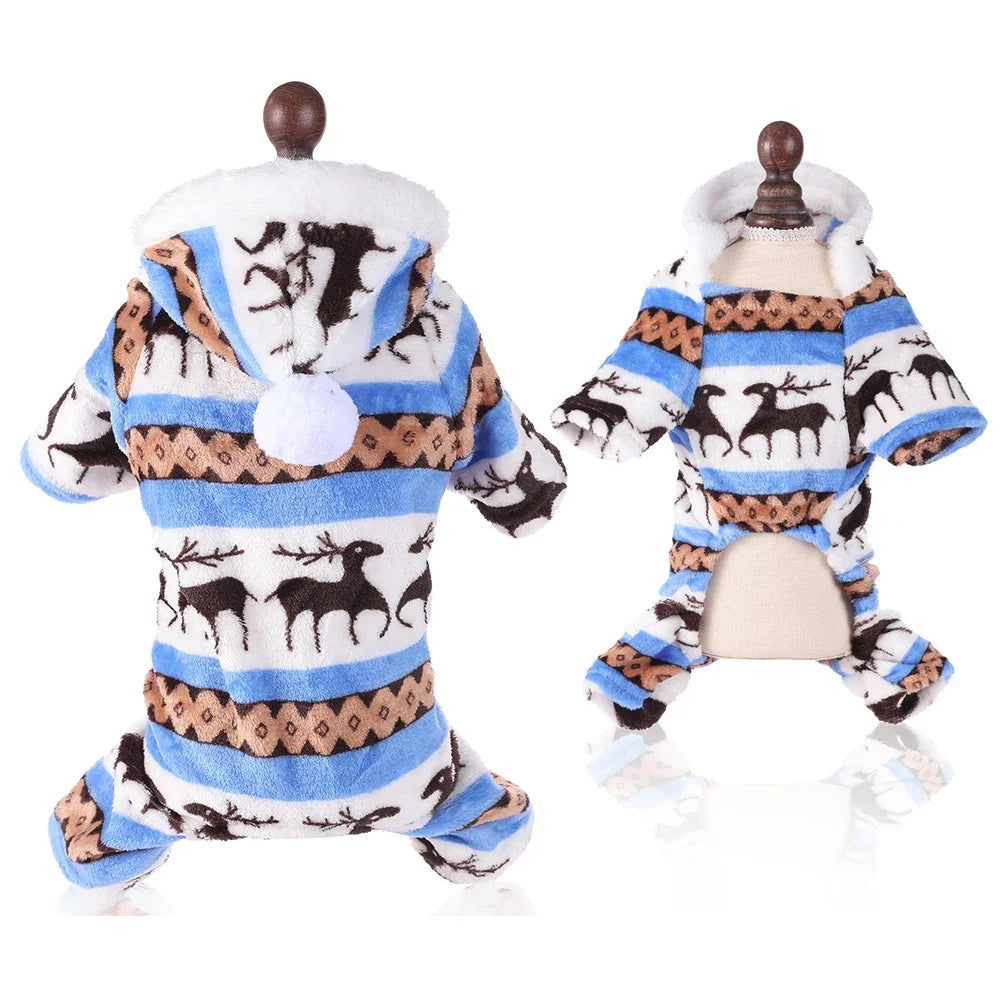 Dog Xmas Costumes Pet Elk Clothes Dog Cat Warm Christmas Coat For Small Large Dogs Cats Sweater Xmas Gifts For Pet Lovers | Color:Blue