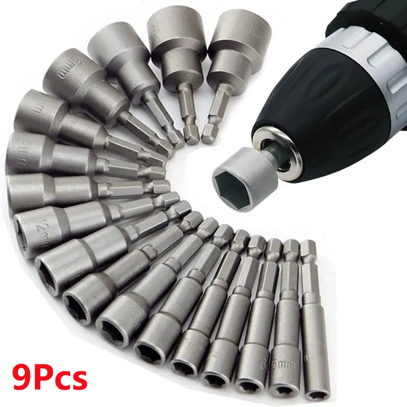 9pcs/set 5mm-13mm Hex Sockets Sleeve Nozzles Nut Driver Set Screwdriver Set Schroevendraaier Set Bits Sets Tools Socket Wrenches | 0