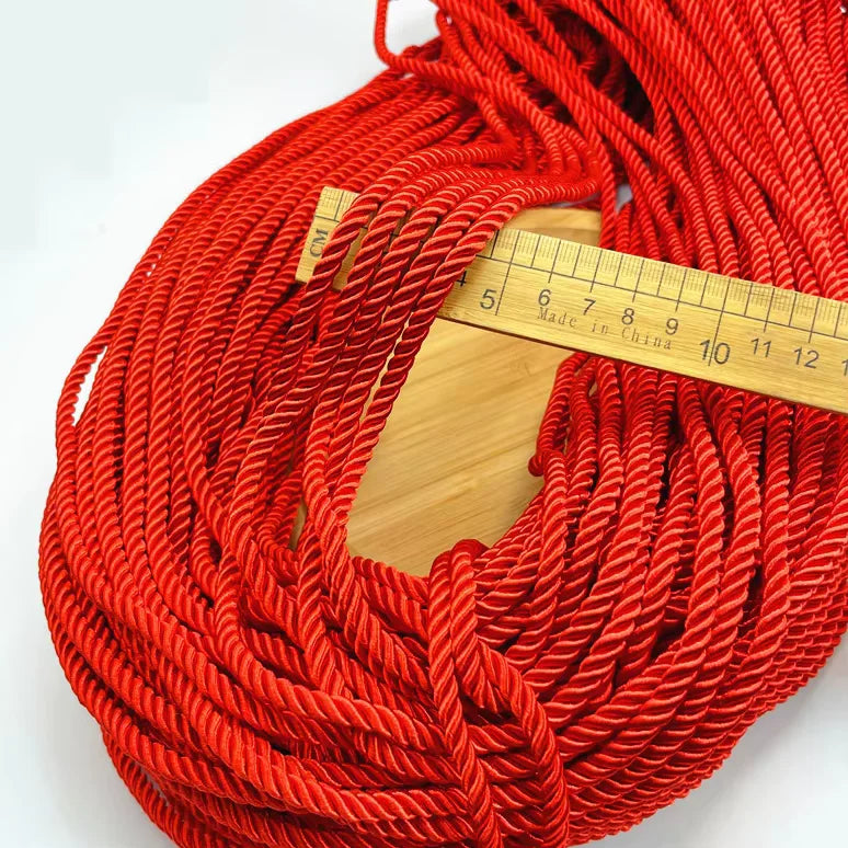 5MM Twisted Cord Rope Trim Craft Decorative Polyester Rope Handmade Cording for Sewing Crafts Upholstery Home Decor 5m | Color:Red
