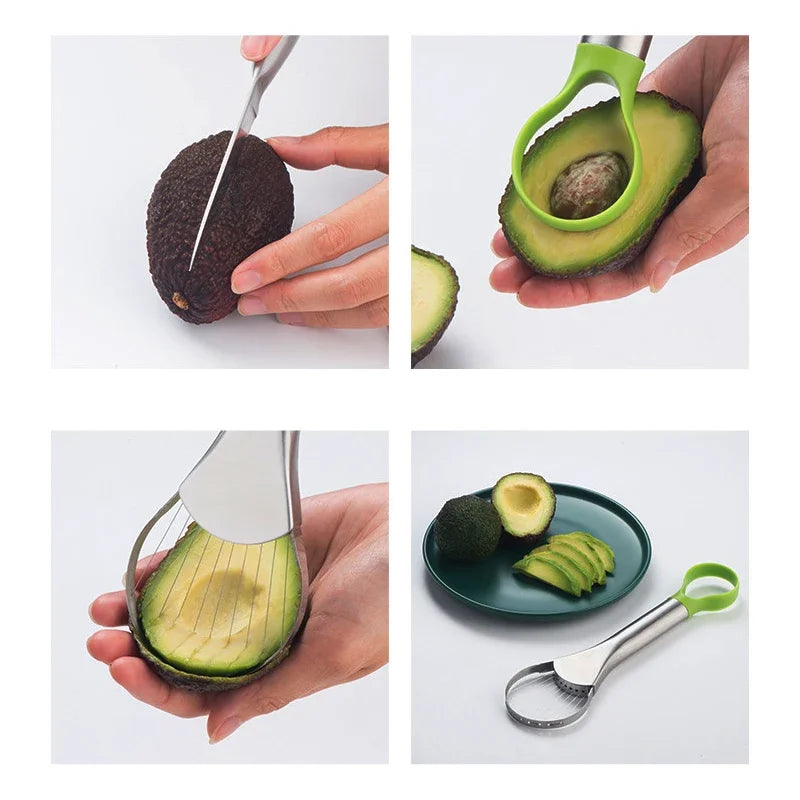 Avocado Knife Gadget Stainless Steel Cutter Kitchen Gadgets Fruit Cutting Artifact All for Kitchen and Home Dragon Fruit Slices | 4