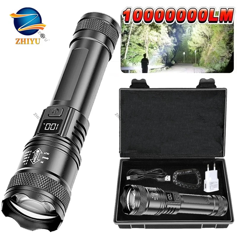 Rechargeable LED Flashlight Zoomable Torch with LCD Display 3 Modes Waterproof High Power Hand Light Outdoor Wilderness Camping | 0