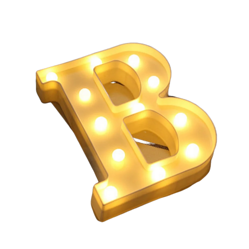 Luminous Number Lamp Alphabet Letter LED Lights Birthday Valentine's Day Wedding Party Decor 0-9 Digital A-Z Letters Night Light | Color:B
