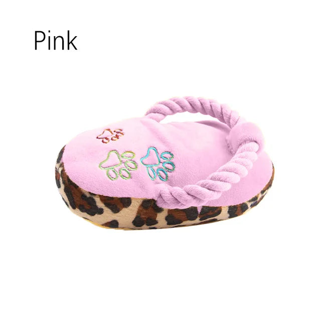 Funny Pet Dog Toys Plush Slippers Bite Chicken Leg Shoe Shape  Small And Medium-Sized Dog Outdoor Training Cat Relieve Anxiety | Color:Pink