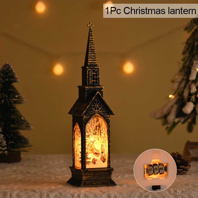 2025 Christmas LED Night Light Santa Claus Snowman Lantern Lamp Table Ornament Christmas Decoration for Home Xmas Navidad Gifts | Color:Santa Claus