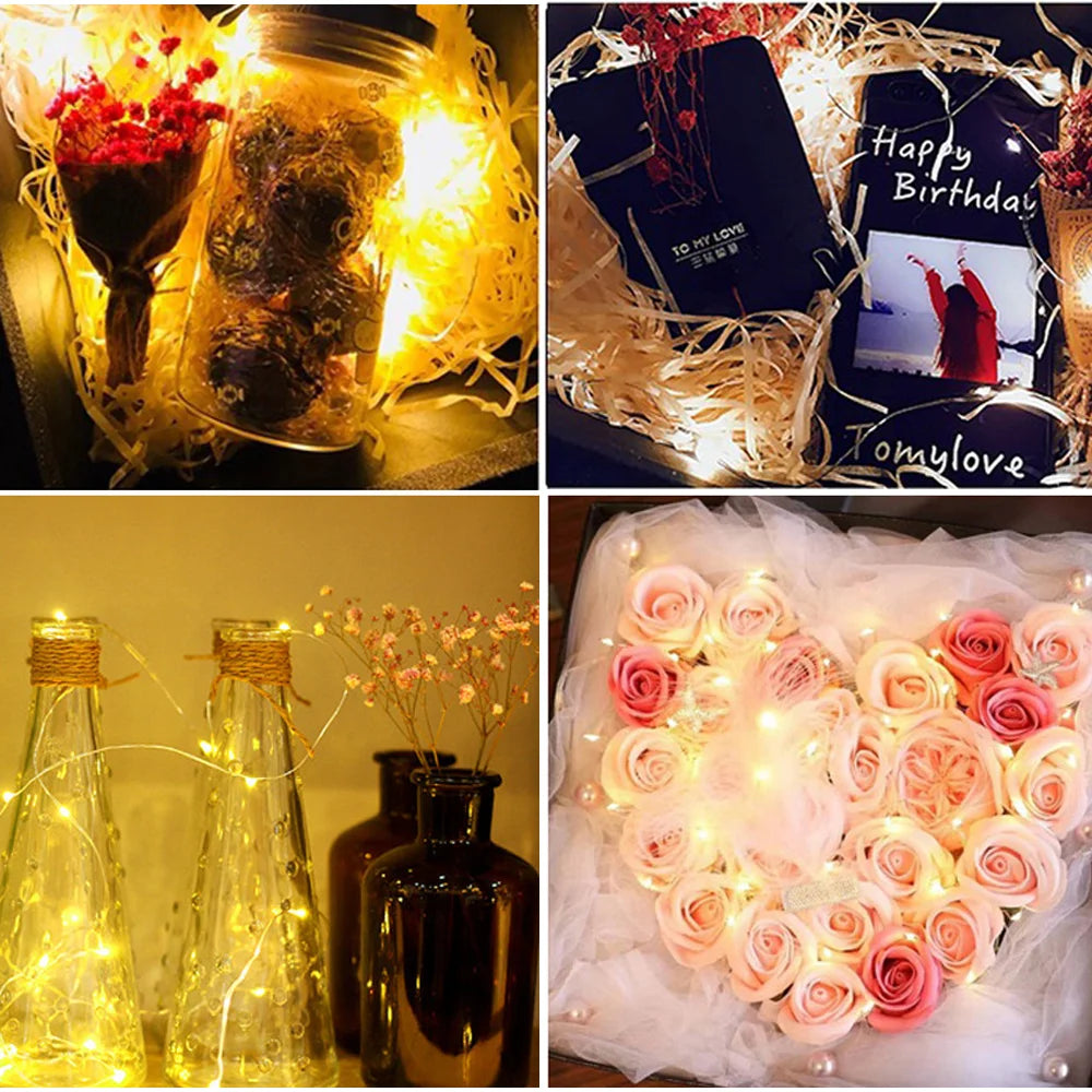Led Copper Wire Fairy Lights Waterproof LED String Lights Battery Operated  DIY Wedding Party Christmas Decoration Garland | 4