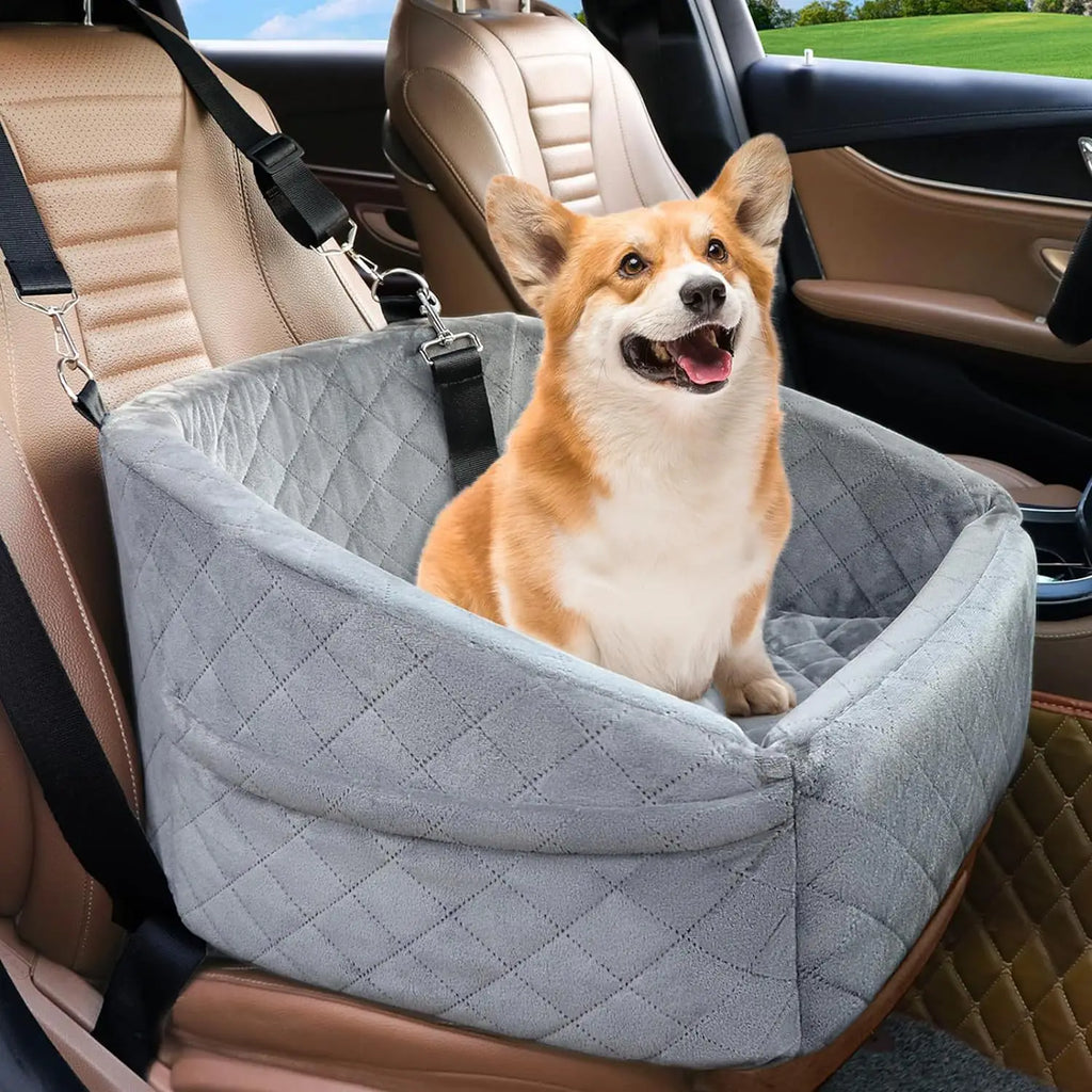 Popular Pet Car Mat Dog Cat Out Seat Mat Removable Washable Small Medium Dogs Kennel Pet Travel Nest Safety Seat for Going Out | Color:Gray