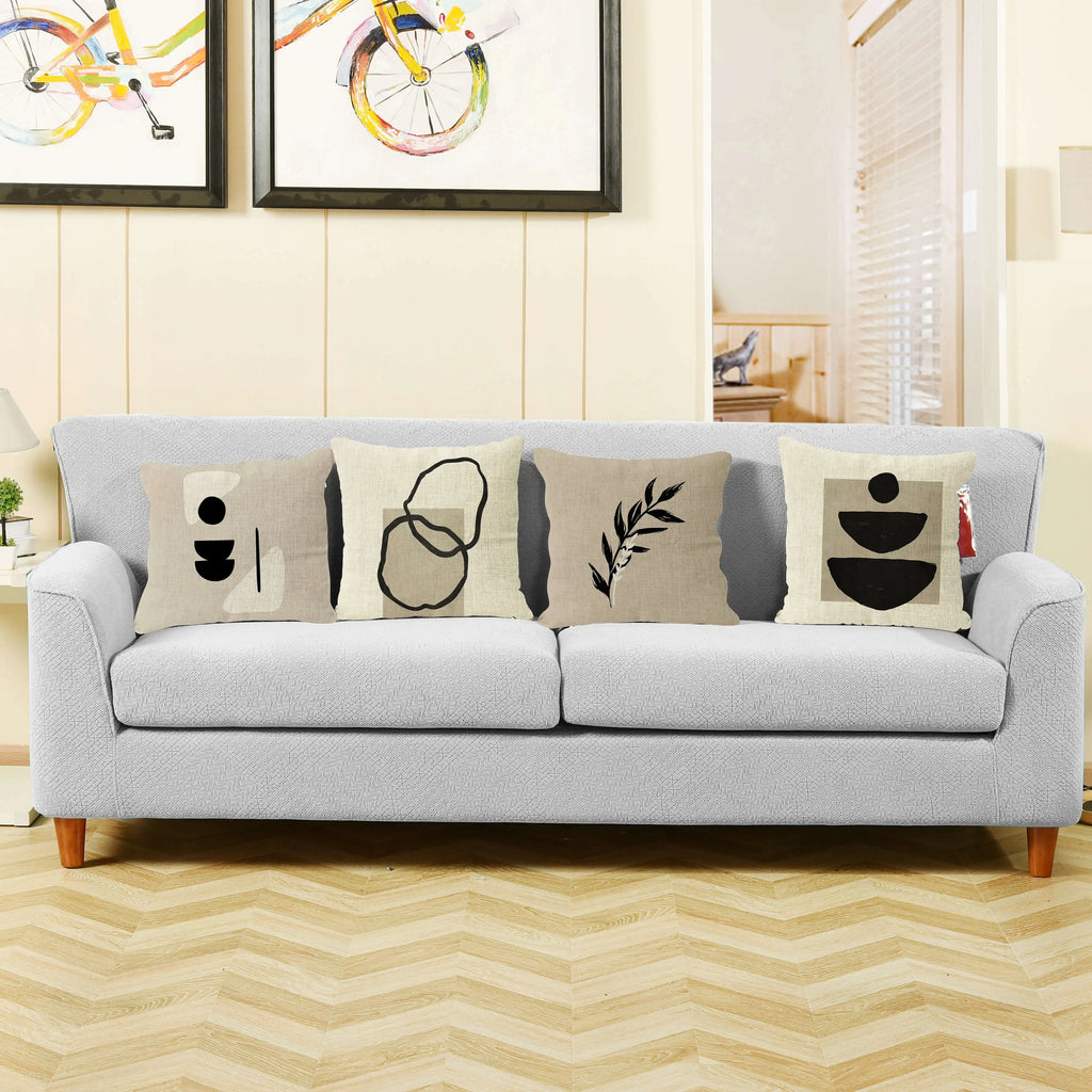 Simple Black Geometric Pillows Boho Leaves Throw Pillow Cover Bohemia Floral Cushion Home Decoration Decorative Sofa Pillow Case | 1