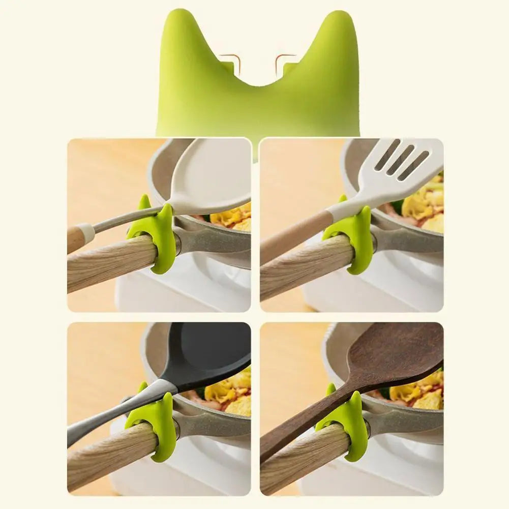 Silicone Spoon Rest Kitchen Organizer For Fork Spatula Rack Spoon Holder Stand Tableware Storage Rack For Spoon Pot Lid Holder | 4