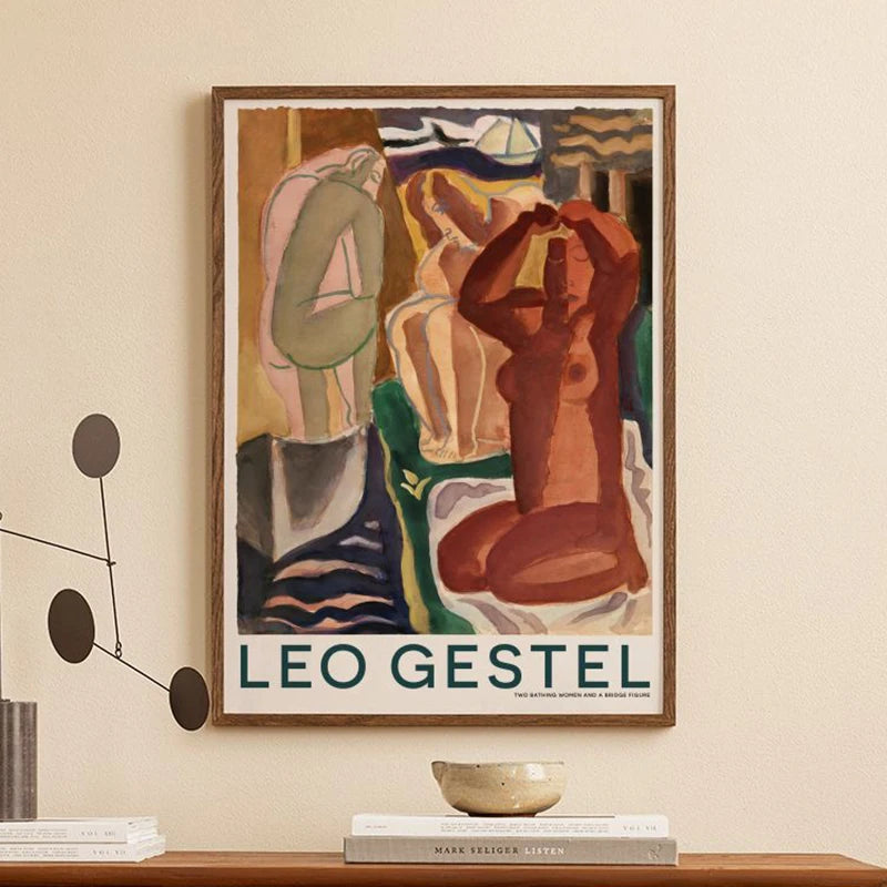 Abstract Thistles Marbled Garden Revival Stallion Terracotta Line Decor Painting Canvas Wall Art Print Poster Picture LivingRoom | 1