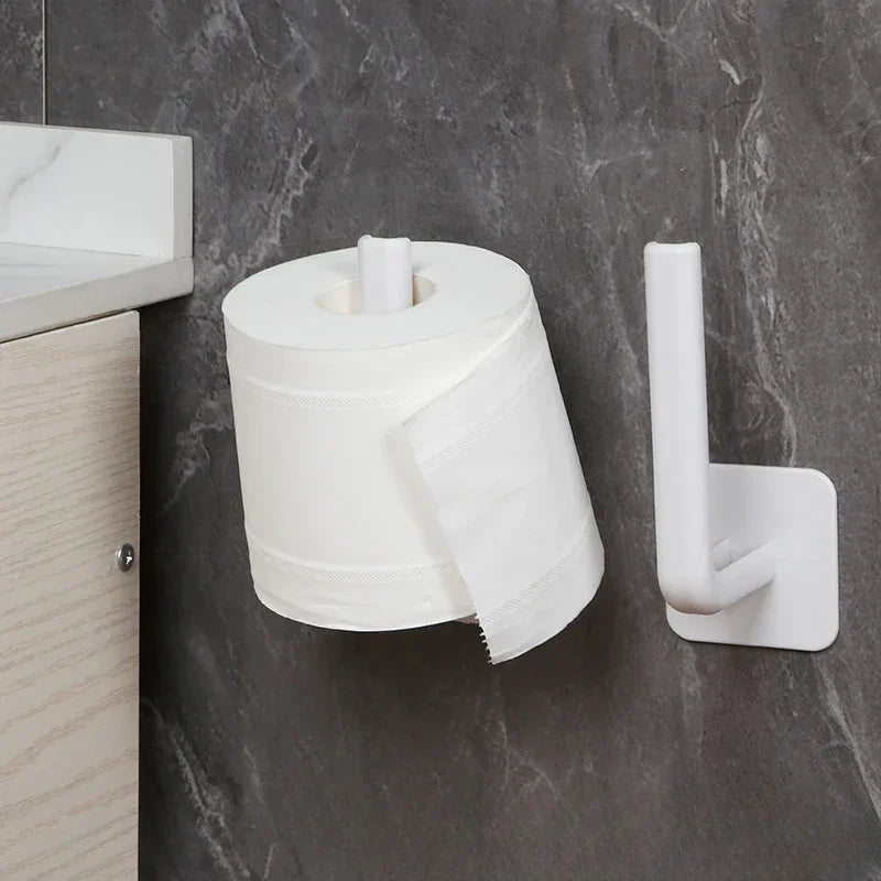 1/2pcs Adhesive Toilet Roll Paper Holder Organizer Wall Mount Storage Stand Kitchen Bathroom No Drill Tissue Towel Dispenser | 0