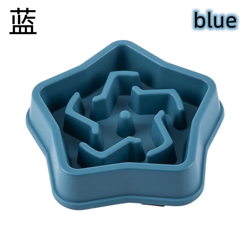 Pet Cat Dog Slow Food Bowl Fat Help Healthy Round Anti-choking Thickened And Non-slip Multiple Colors Shapes | Color:Picture color-16