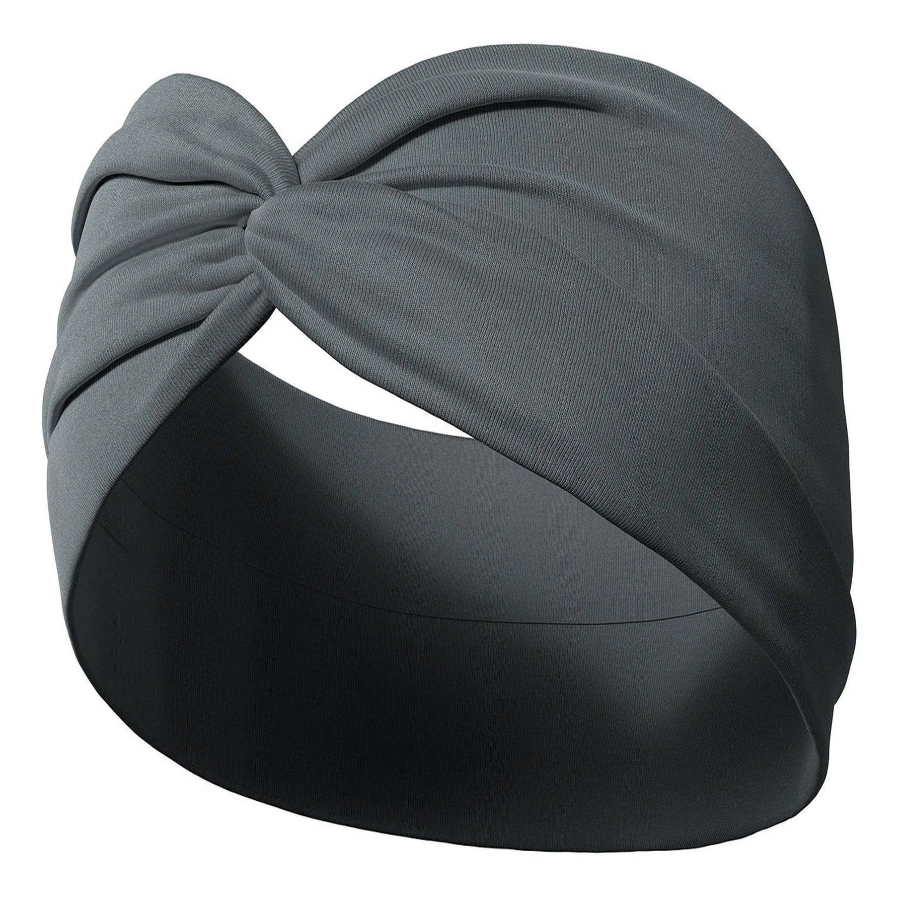 Yoga Headbands For Women's Hair Wide Thick Stretchy Boho African Turban Knotted Leopard Head Bands | Color:Dark Grey