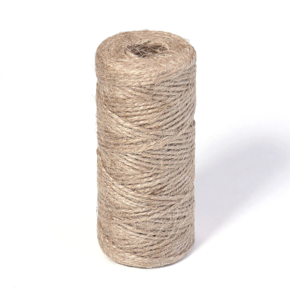 100Meters Natural Jute Rope String Ribbon Crafts DIY Vintage Jute Cord Twine Thread Sewing Gift Party Wedding Home Decoration | Color:width 1.5mm