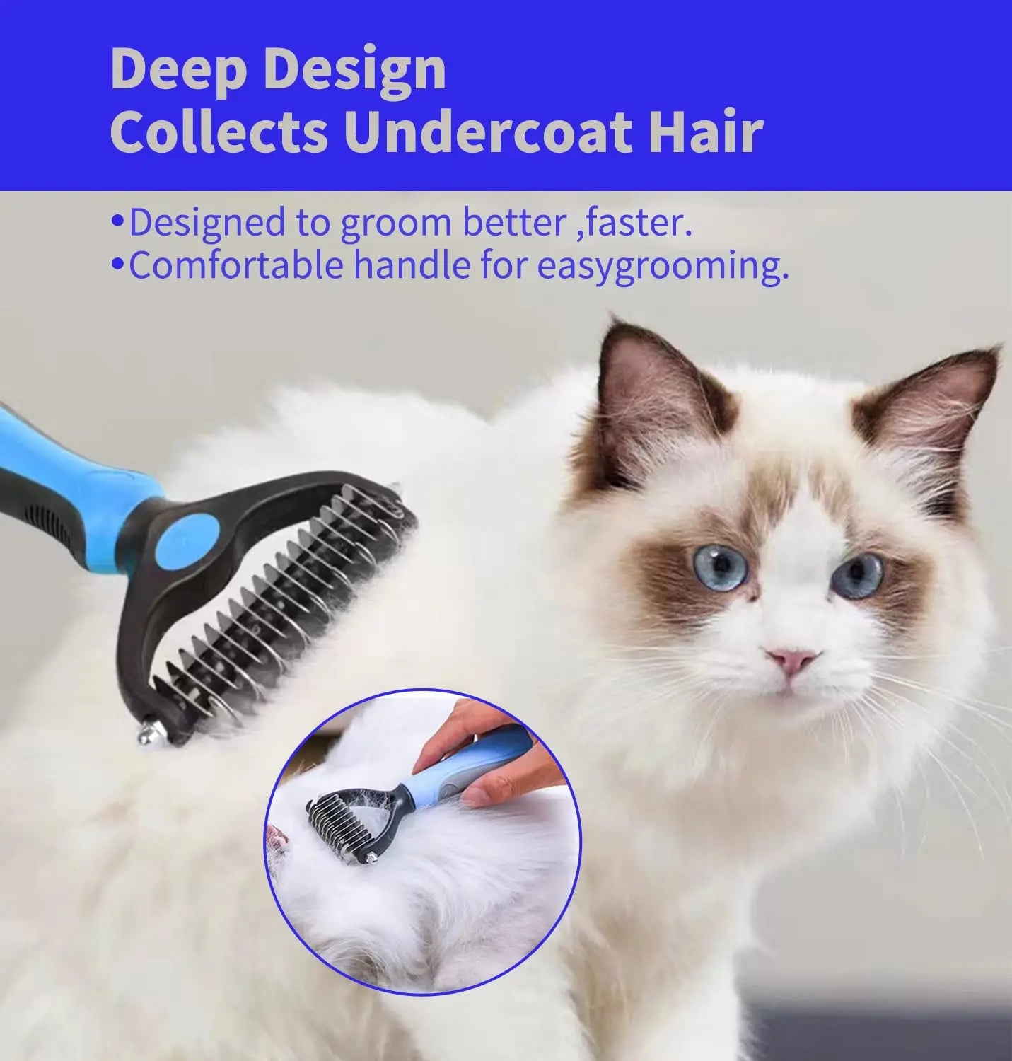 Professional Pet Deshedding Brush Dog Hair Remover Pet Fur Knot Cutter Puppy Cat Comb Brushes Dogs Grooming Shedding Supplies | 3