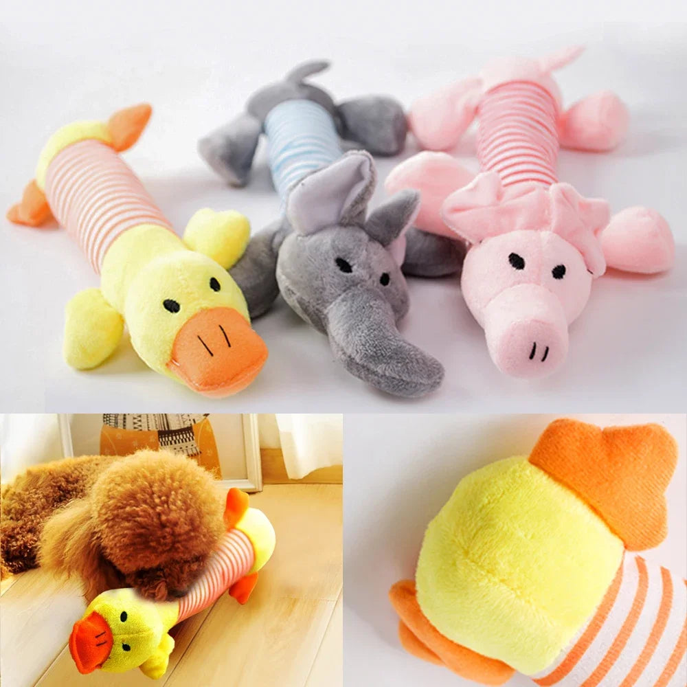 Plush Cute Elephant Duck Pig Pet Dog Cat Squeak Sound Dog Toys Funny Fleece Durability Chew Molar Toy Fit for All Pets | 1