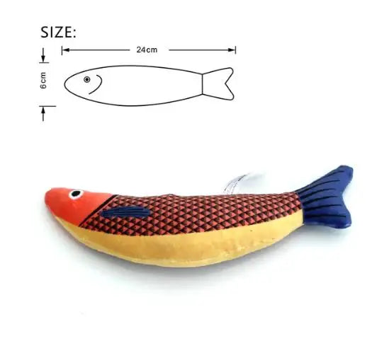 Cat Toys Fish,Teeth Grinding Catnip Toys,Soft and Durable,Kitten Toys Interactive Sounding Cat Chew Bite Plush Toys Cat Supplie | Color:orange