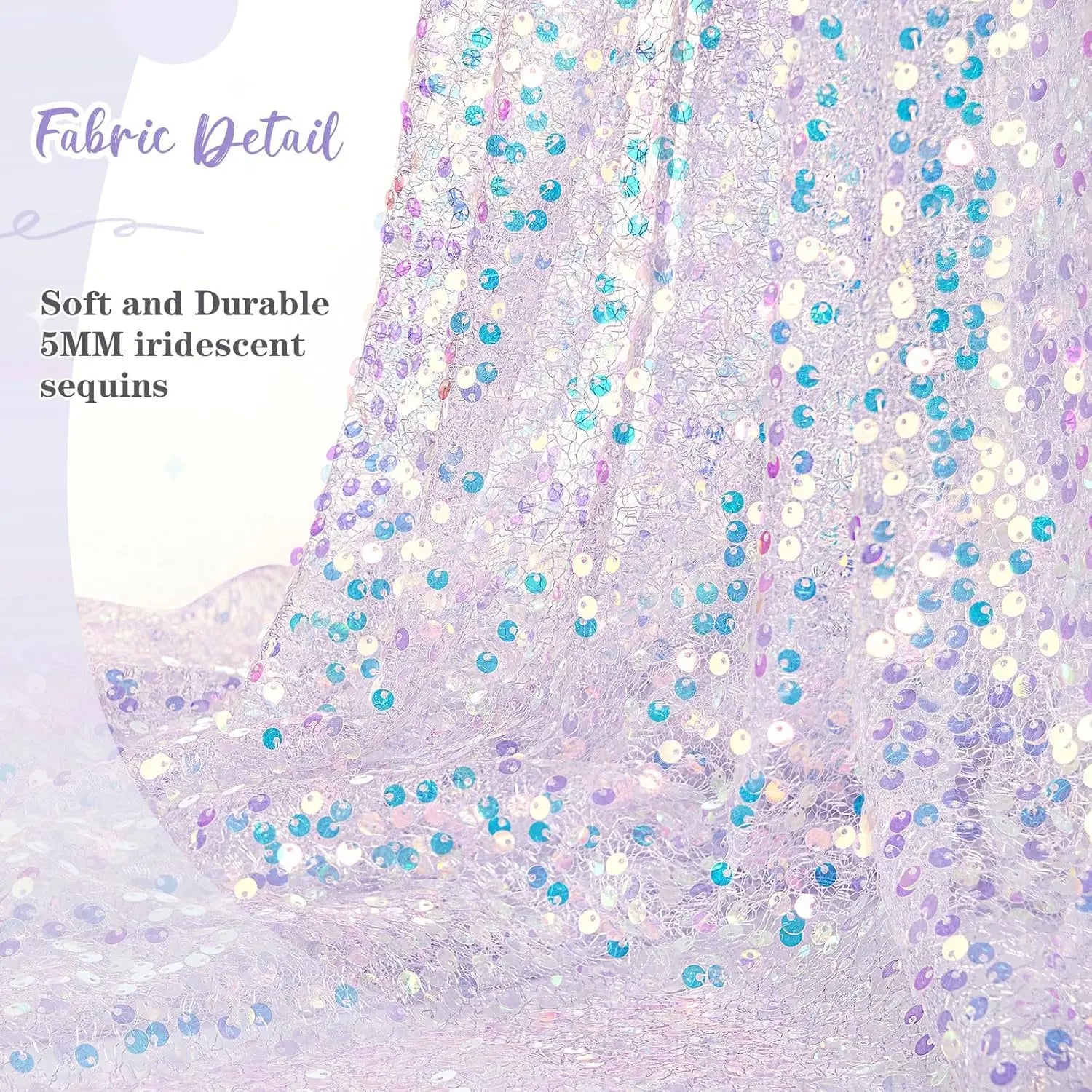 Sequin Iridescent Table Runner Boho Table Runners Glitter Sequin Tablecloth for Party Wedding Summer Mermaid Birthday Decoration | 3