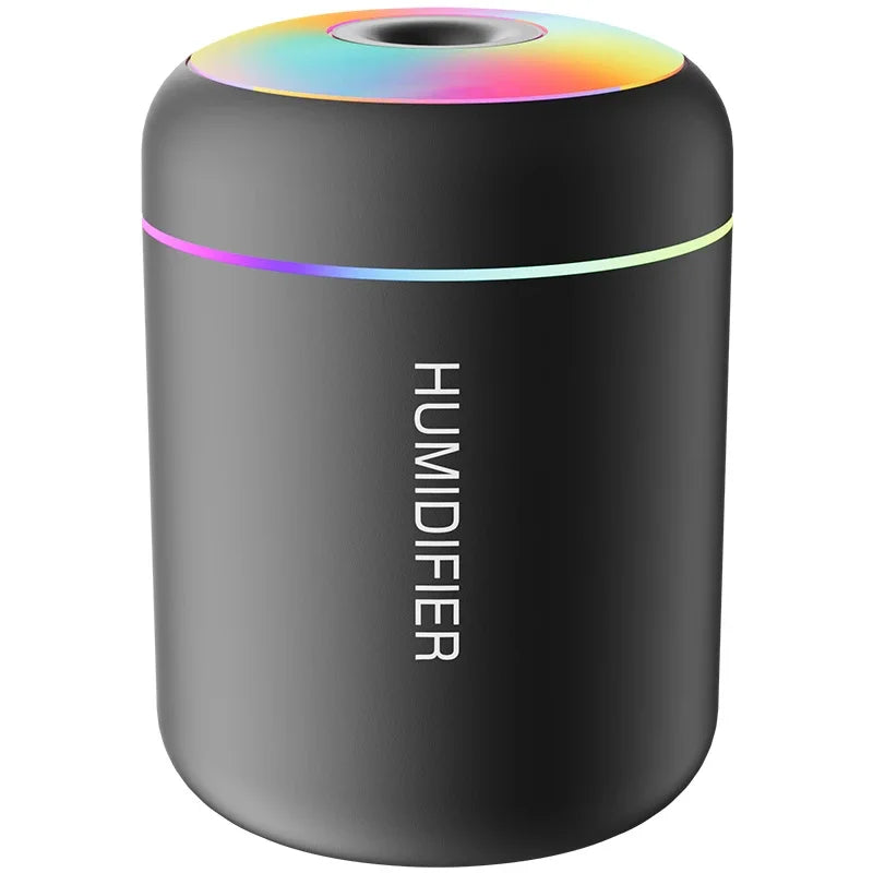 180ML Mini Air Humidifier USB Electric Aroma Diffuser Essential Oil Purifier Aromatherapy Mist Maker Lights For Car Home Bedroom | Color:black