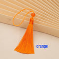 10pcs Tassels For Crafts Silky Tassel Handmade Soft Mini Tassels With Jade Beads for DIY Jewelry Making Bookmarks Crafts Decor | Color:orange