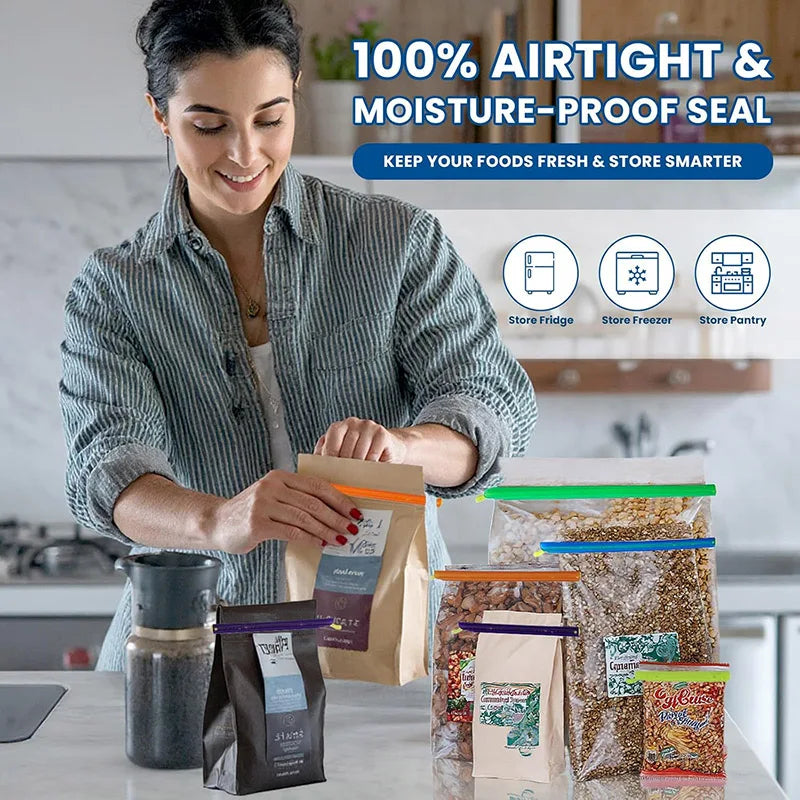 5/10pcs Food Sealing Clips Snack Bag Sealer Reusable Closure Sticks Kitchen Fresh Keeping Clamp Rod Food Saver Storege Organizer | 1