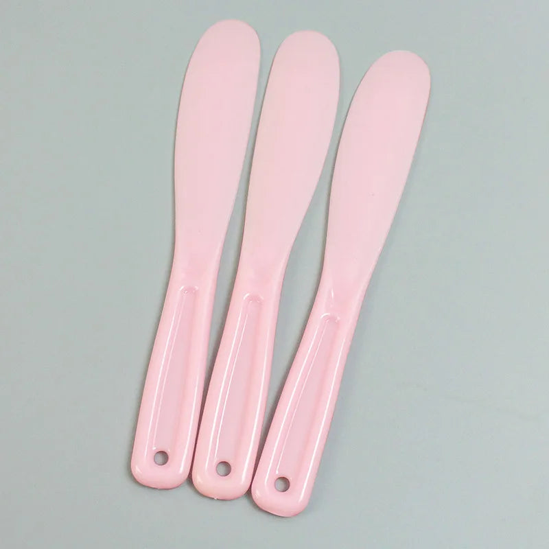 Silicone Face Mask Bowl Set Mask Stick Big Face Mask Powder Mixing Bowl Spatula Masks Brush DIY Skin Care Set Salon Beauty Tools | Color:Pink Stick-3pcs