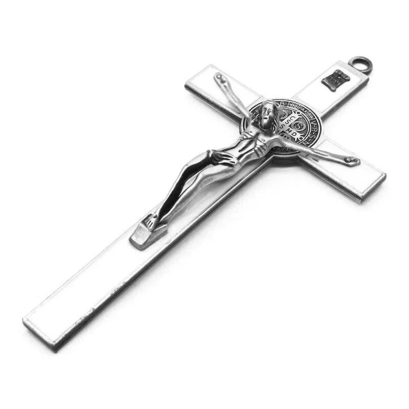 1Pc Church Relics Jesus on The Stand Cross Wall Crucifix Antique Home Chapel Decor | Color:white