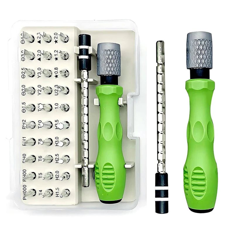 Mini 32-in-1 Precision Screwdriver Set Magnetic Phillips Bits Multifunctional Hand Repair Tool Kit for Phone Watch Glasses PC | Color:32 in 1 PLUS