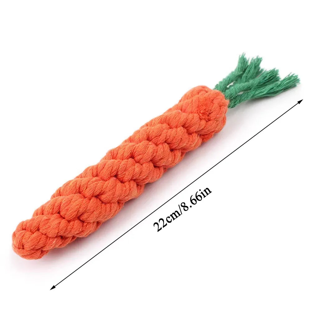 1Pcs Carrot Dog Bite Rope Pet Dog Toys Safe Durable Braided Bite Dog Chew Toys Resistant Puppy Molar Cleaning Teeth Cotton Rope | 4