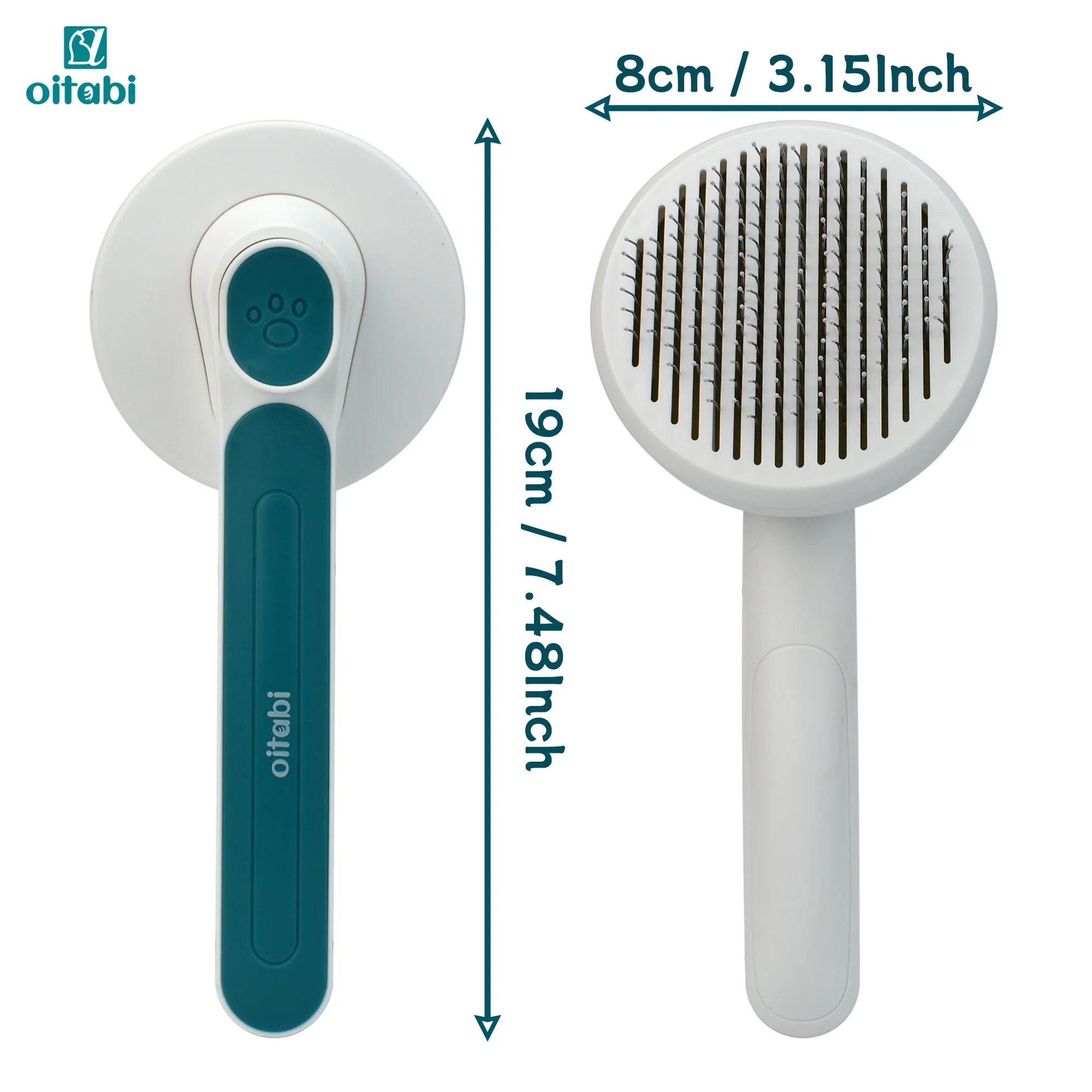Oitabi Self Cleaning Brush for Dogs and Cats, Pet Hair Brush for Shedding Long & Short Hair, Easy Clean Retractable Hair Removal | 1