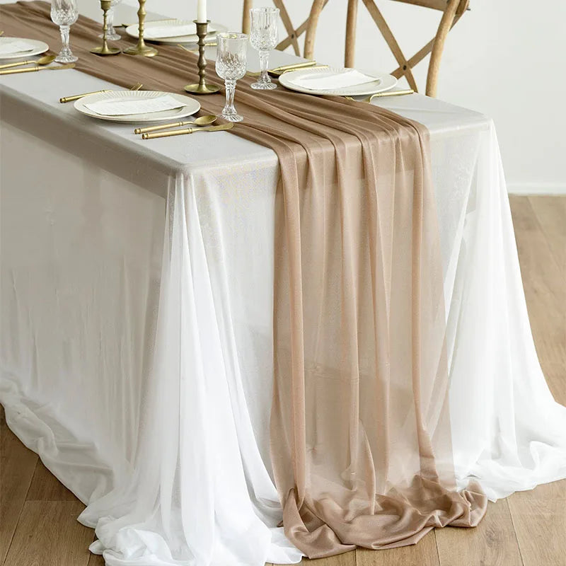 Table Runner Luxury Sheer for Wedding Rustic Boho Party Bridal Shower Birthday Christmas Decorations | 0
